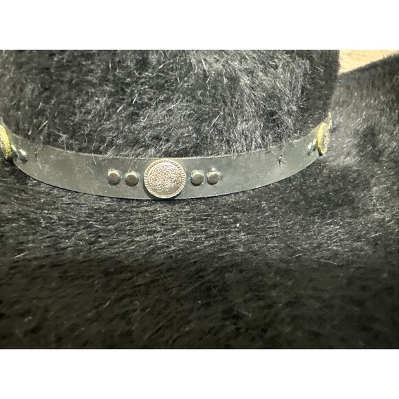 New York Genuine Fur Felt Cowboy Hat Western Made In USA Black No Size 56cm HTF - Picture 8 of 11